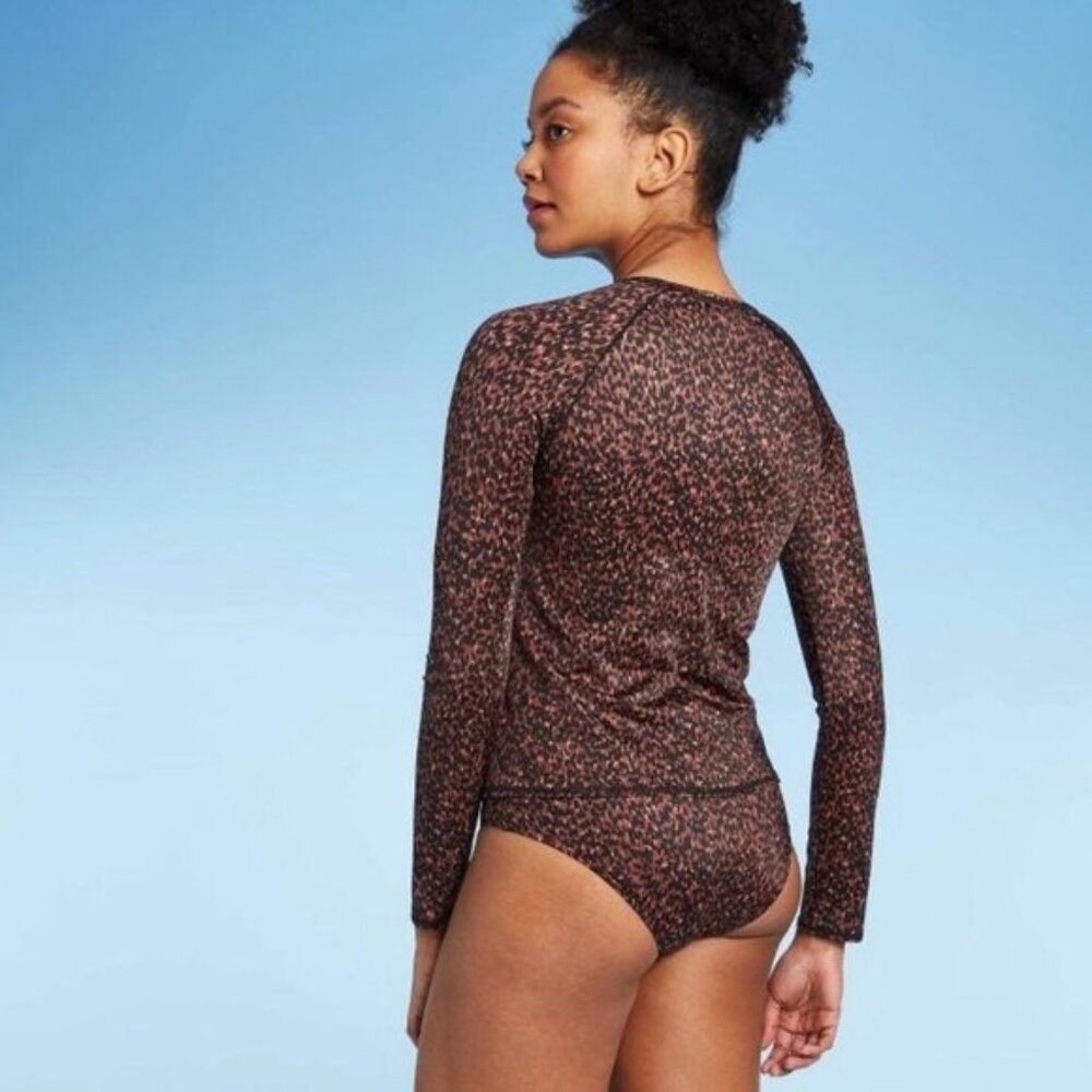 All In Motion Long Sleeve Animal Print Rash Guard - Picture 2 of 8